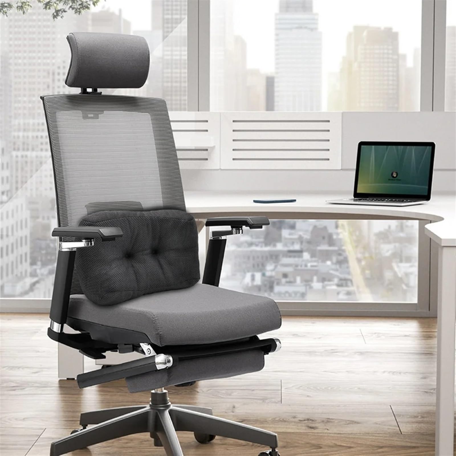 1 cojín lumbar para asiento de oficina, cojín lumbar para coche, cojín lumbar para silla, soporte de cintura, almohada para sofá (negro)