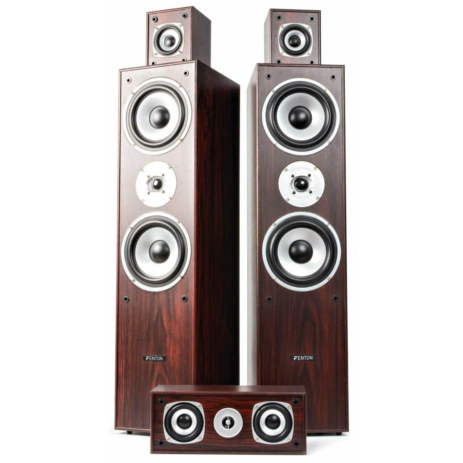 Fenton HF5W Home Cinema 5.0 - Noce 335 Watt, Confezione da 5 altoparlanti Home Cinema, ideale per film e musica