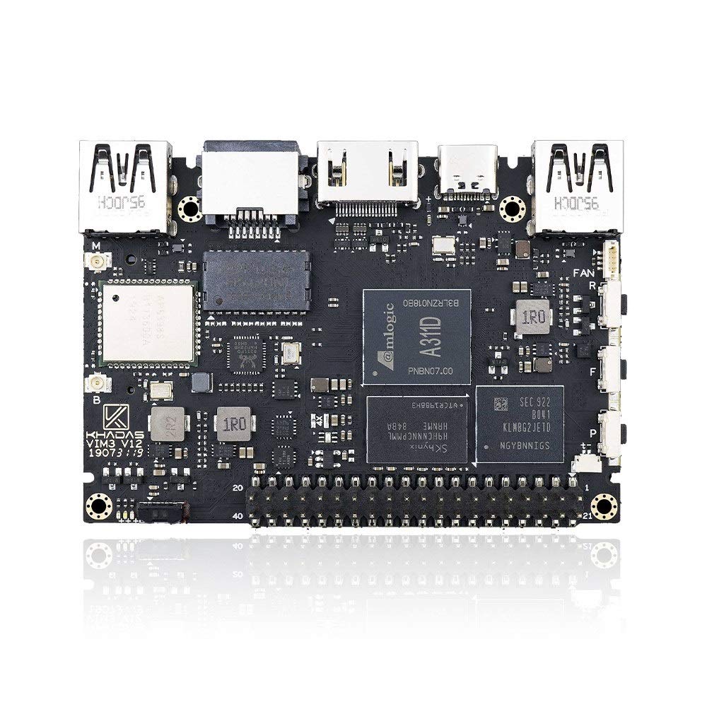 youyeetoo Khadas VIM3 single board computer SBC Amlogic A311D With 5.0 TOPS NPU AI tensorflow x4 Cortex-A73 x2 A53 Cores SBC android linux