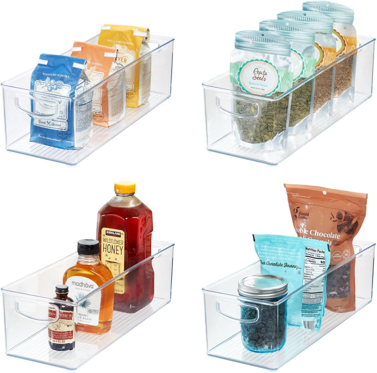 iDesign Plastic Organizer Kitchen Storage Bin Set, Clear