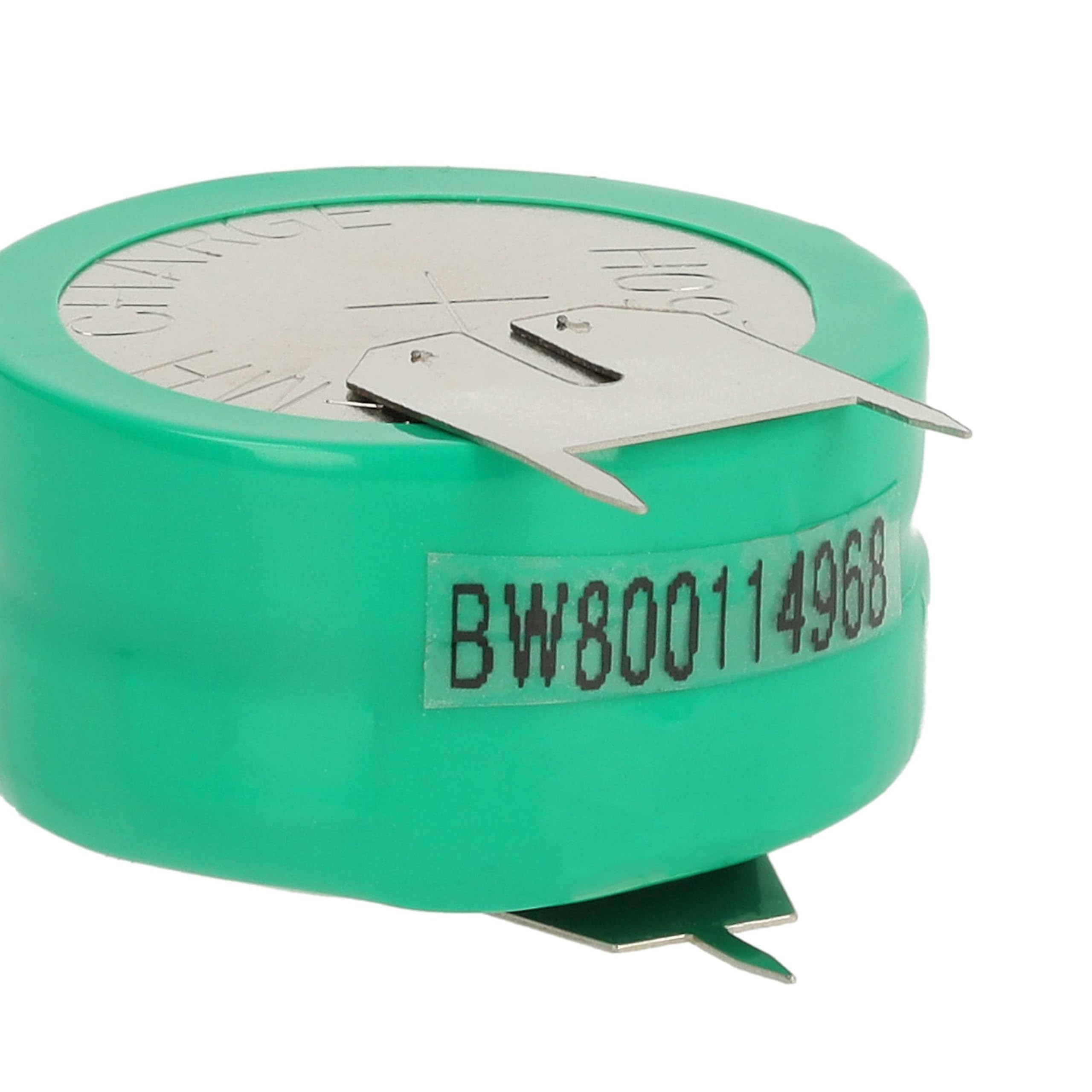 vhbw 100x NiMH Batería de botón de Repuesto Tipo 2/V250H 3 Pines 250 mAh 2,4 V Compatible para lámparas solares, etc.