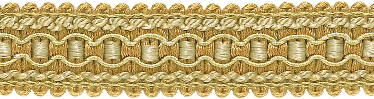 DÉCOPRO 1" (2.5cm) Wide Imperial Collection Decorative Gimp Braid Trim # 0125IG, Rustic #4975 (Light Gold, Beige and Yellow Gold) 27 Yard Package (82 ft/25m)