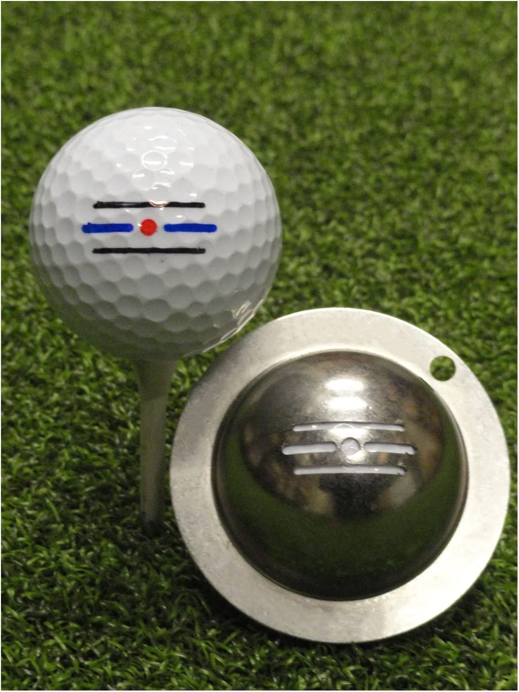Joayuezo DIY Ball Marker Stainless Steel Golf Balls Marker Stencil Personalized Golf Ball Liner Golf Ball Drawing Alignment Stencils Marking Tool (Route 66)