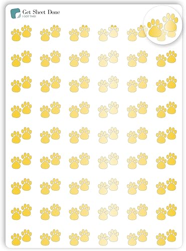 Miniatura 5 de Paw - Calcomanías para planificador de mascotas, 54 láminas doradas (12 pulgadas), recordatorio de medicamentos para el cuidado de perros y gatos,