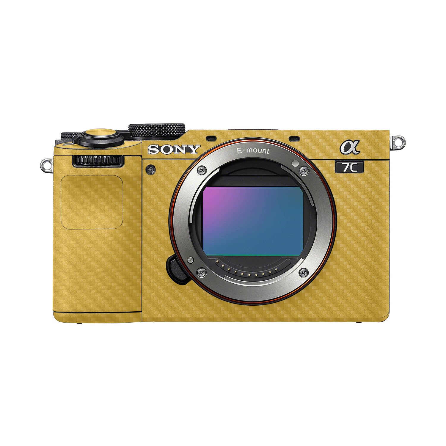 Carbon Fiber Camera Skin Compatible with Sony A7C Mark II (2023) - Solid Marigold - Premium 3M Vinyl Protective Wrap Decal Cover - Easy to Apply | Crafted in the USA by MightySkins