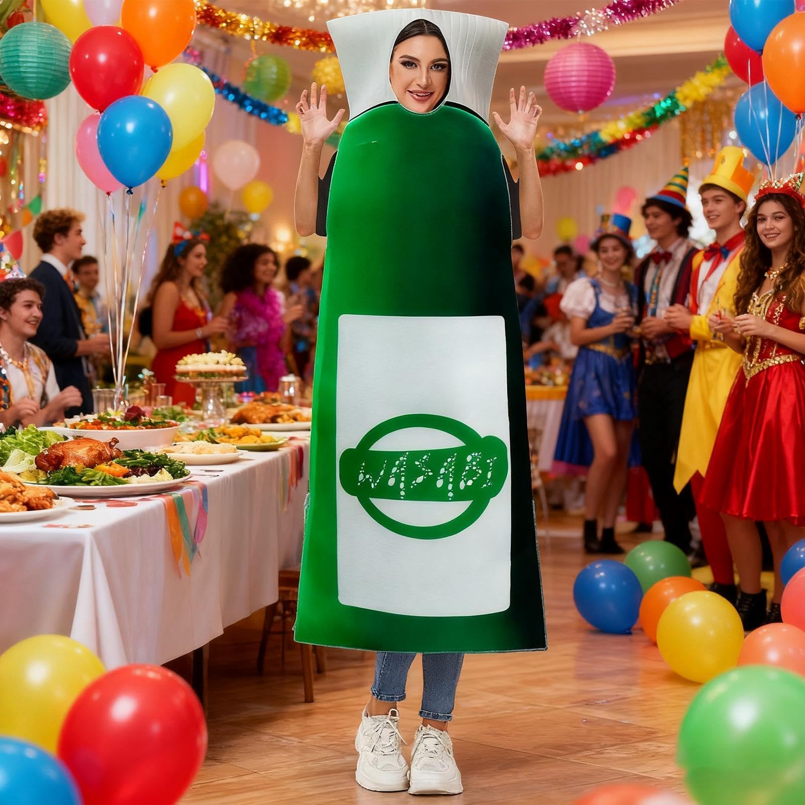 Strój Cosplay Dla Dorosłych Karnawałowe Przebrania Z Sosem Wasabi | Zabawne Stroje Do Przebierania dla Kobiet Cosplayerek Karnawał Występy Sceniczne Wydarzenia Tematyczne Sesje Zdjęciowe