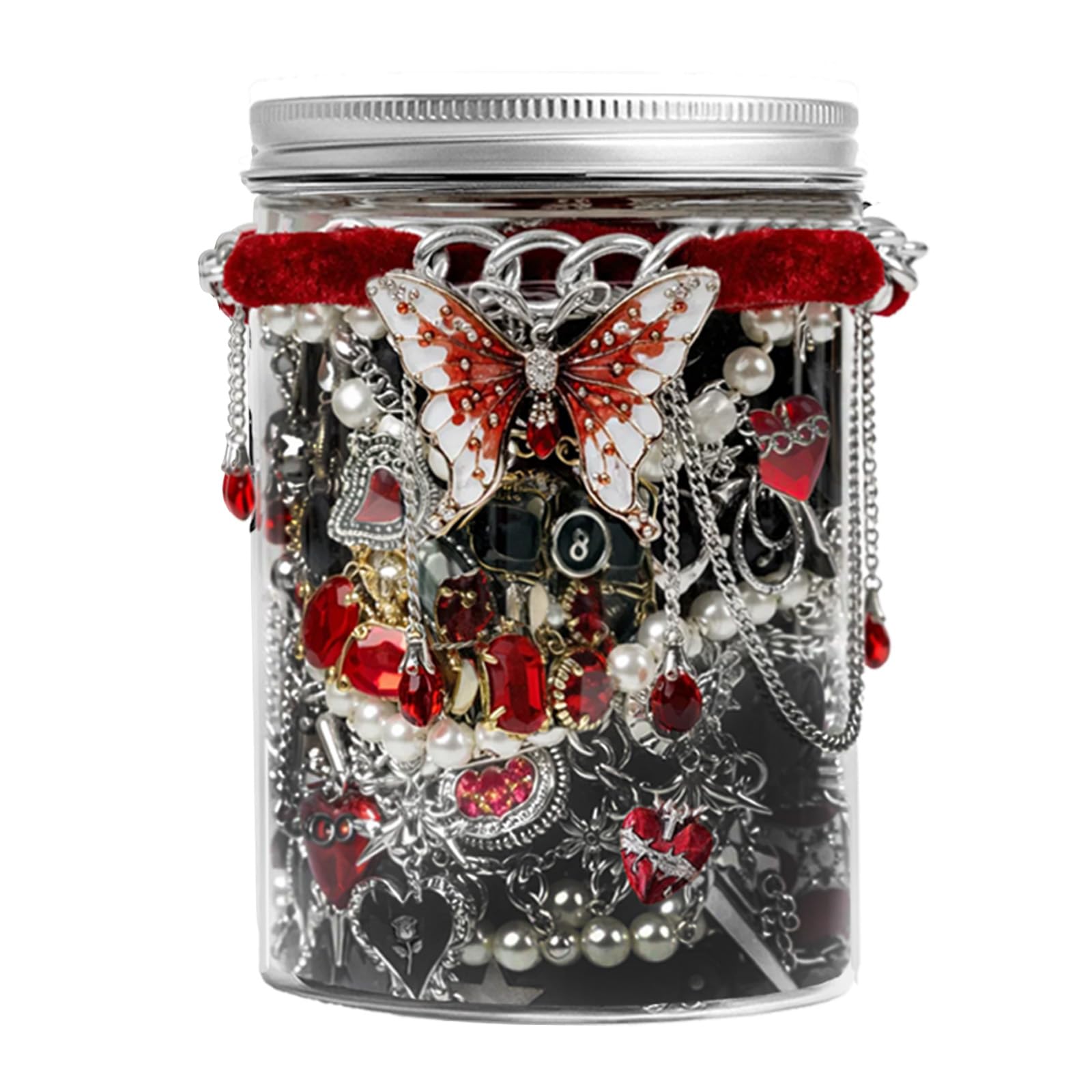 SMUOBT Mystery Jewelry Jar Bundle - Surprise Vintage Jewelry Box for Women,Gift Jewelry Set (Necklace, Earrings, Rings,Kracelet,Keychain) - Unique Birthday Gift for Women