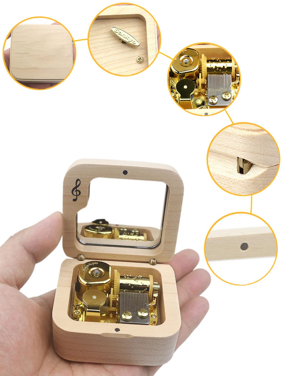 Scatola Musicale Howl's Moving Castle | Legno Di Noce | Merry Go Round Of Life | Regalo Vintage - Foto 11