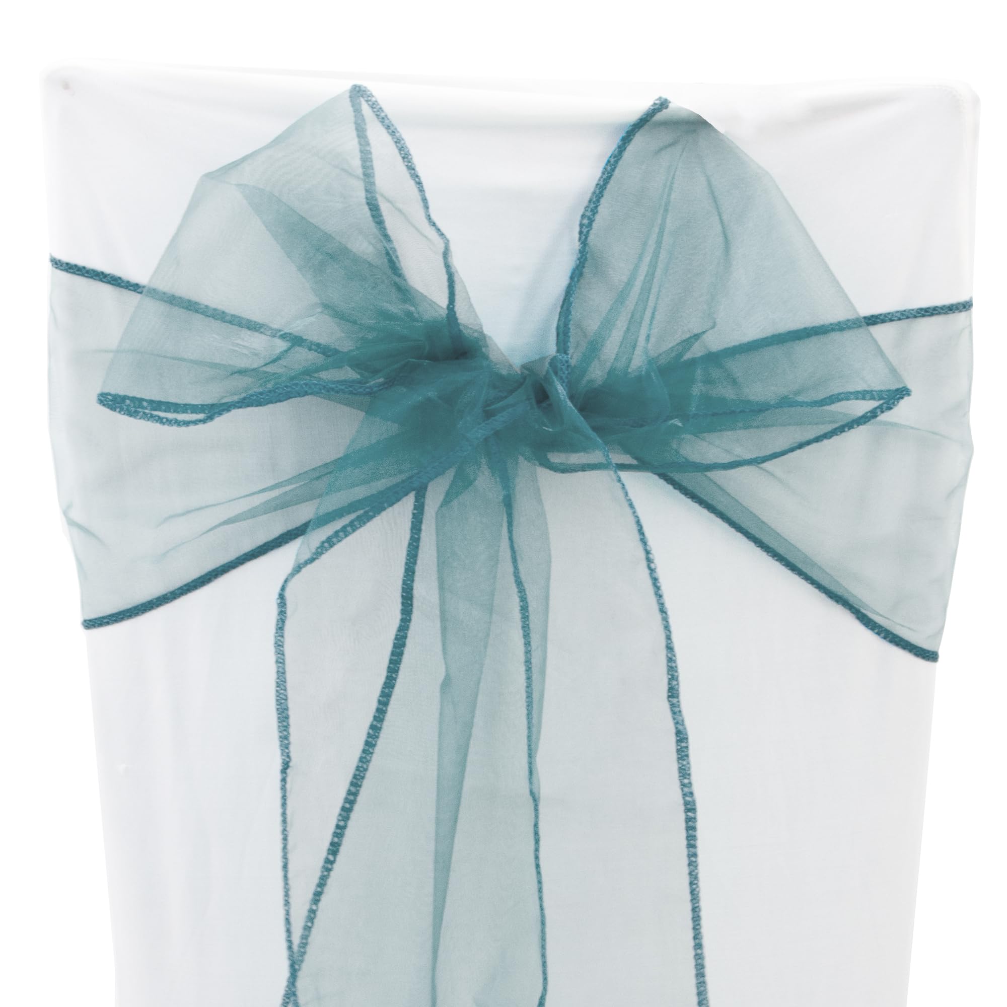 Time to Sparkle 60PCS 17x280cm Organza Chair Sashes Wider Fuller Cover Party Decoration Bow Sashes for Wedding -Sea Green