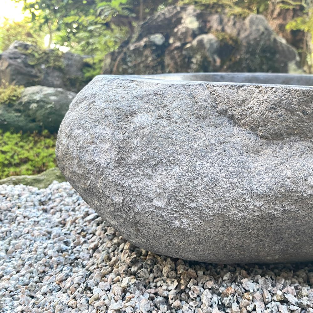 Amazon.co.jp: つくばい 蹲 手水鉢 石 (S) 鉢 水鉢 睡蓮鉢 スイレン鉢