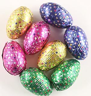 Scott's Cakes Foil Wrapped Solid Milk Chocolate Caramel Filled Easter Eggs in a 1 Pound Clear Cello Bag