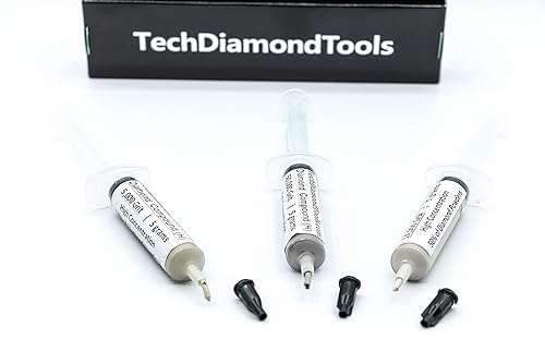 Vista 208 de TechDiamondTools Kit de 3 pasta de pulido compuesto de pulido de diamante fabricado en Estados Unidos 14000 100000 200000 grano para mármol vidrio
