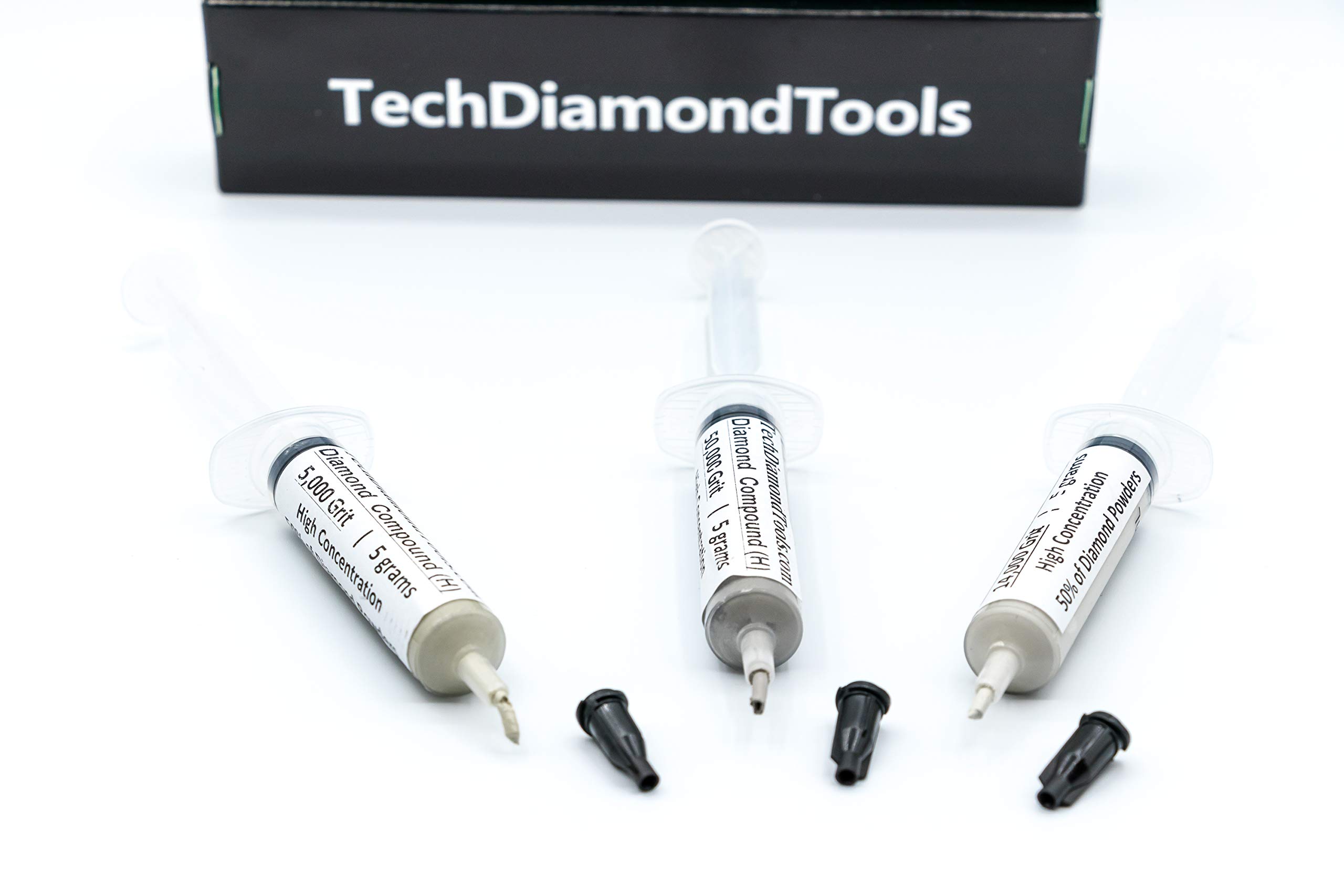 TechDiamondTools Diamant-Polierpaste, Körnung 5000, 14000, 50000, für Marmor, Glas, Metall, Steinschmuck, Harz, Silber, Edelstein mit hoher Konzentration an Diamantpulver, hergestellt in den USA, 3