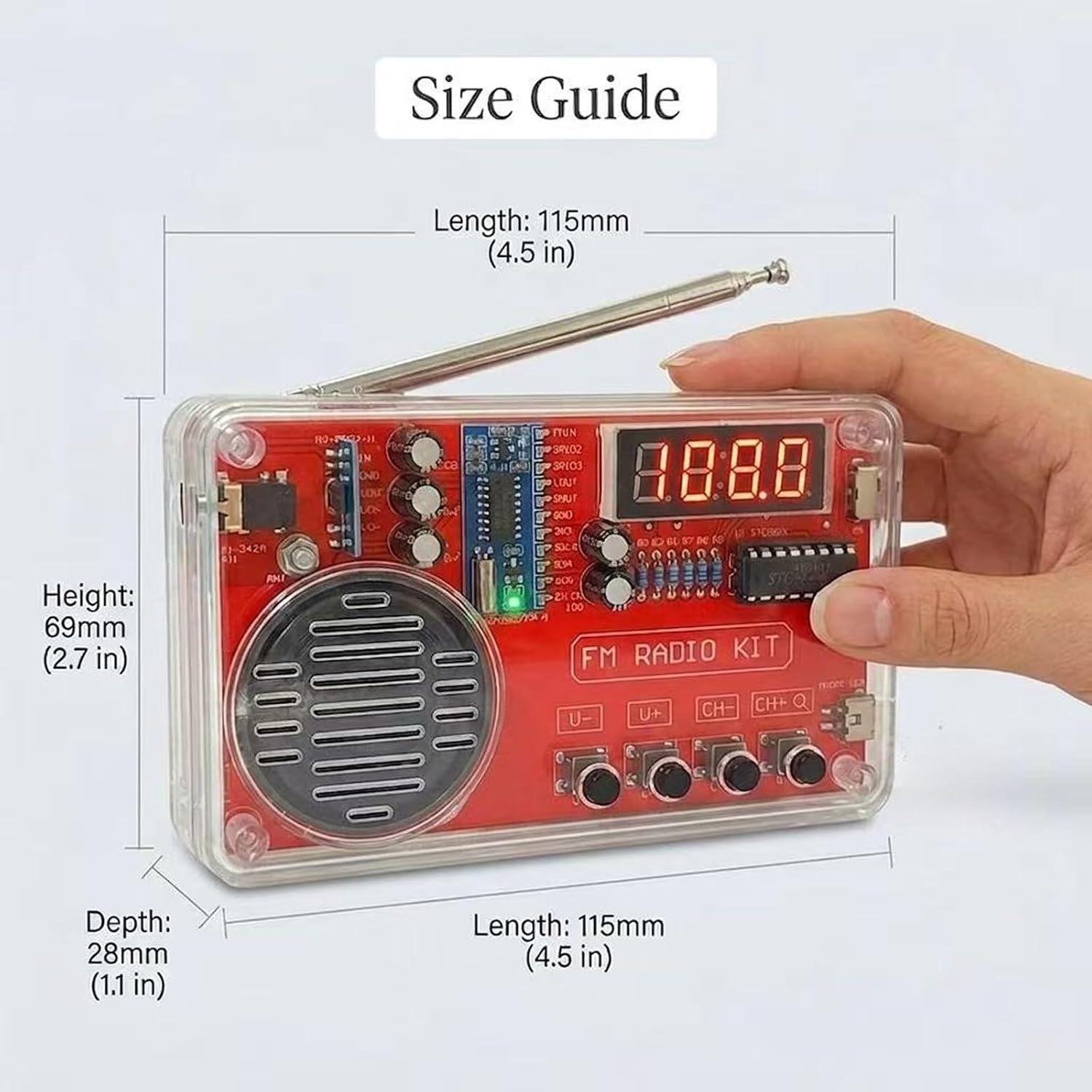 Gikfun Portable FM Radio DIY Kit, Soldering Practice Projects FM 87-108MHz with LED Display Headphone Jack Automatic Station Search Suitable for School Hobby Group Education Creative EK1998 image 3