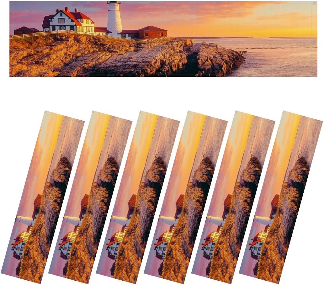 Fluorescent Light Covers for Ceiling Lights Rocky Coastline Portland Maine Easy to Install Magnetic Light Filter for Classroom Office Hospitals School Home Decor