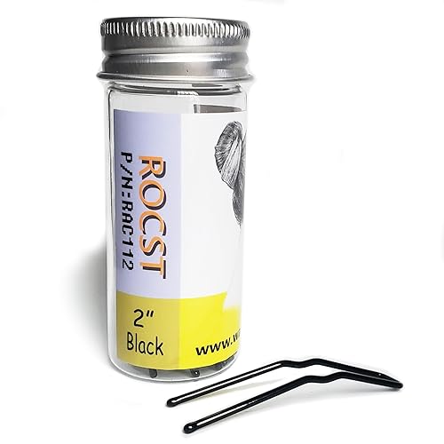 Miniatura 9 de Horquillas para moño ROCST Bobby Pins Clips para ballet mujer niña peluquería salón 12 piezas (2.5 pulgadas, negro, 24 piezas)