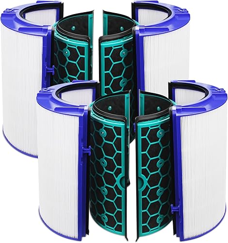 Miniatura 1 de TP04 Filtro Hepa de repuesto para Dyson HP04 TP04 DP04 TP05 DP05 DP05 DP05 filtro sellado de dos etapas 360, 2 filtros HEPA y 2 filtros de carbón