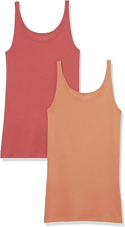 Amazon Essentials Women's Slim-Fit Thin-Strap Tank Top, Pack of 2