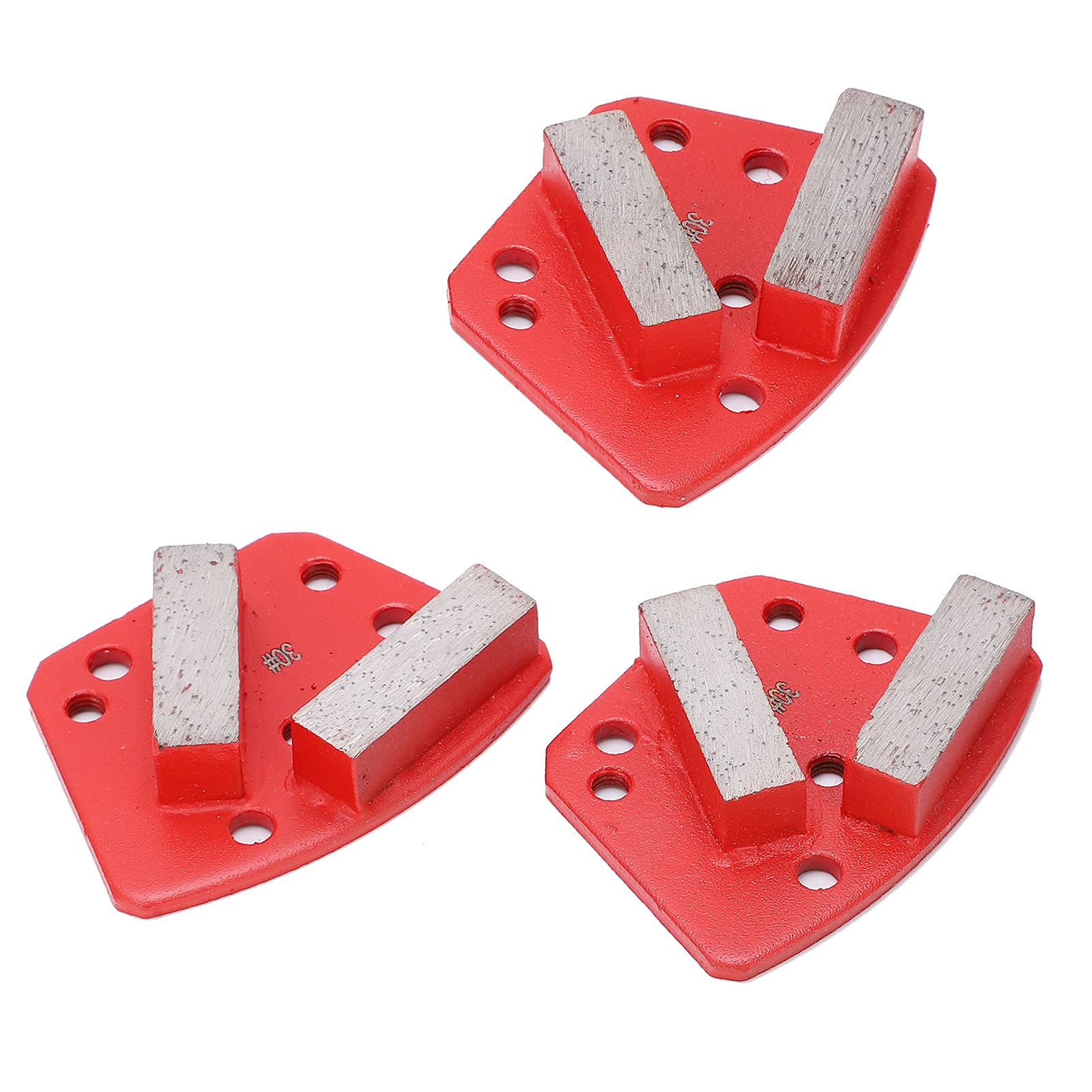 6-Loch-Diamant-Schleifschuhe, Diamant-Schleifblock Trapez-Betonschneiden 3 Stk. 6-Loch-Diamant-Schleifschuhe mit geraden Zähnen Rot für Reparaturwerkzeug