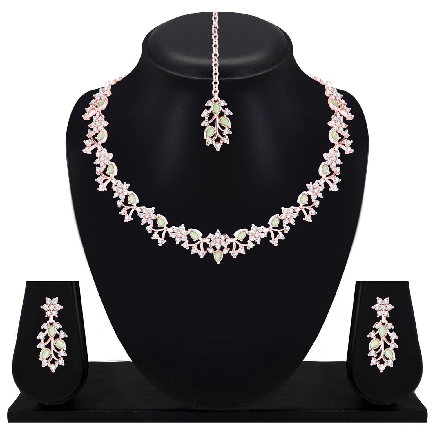 Atasi International American Diamond AD with Colorful Crystal Necklace Jewellery Set for Women/Girls | Perfect for Weddings, Parties & Festive Occasions - Image 5