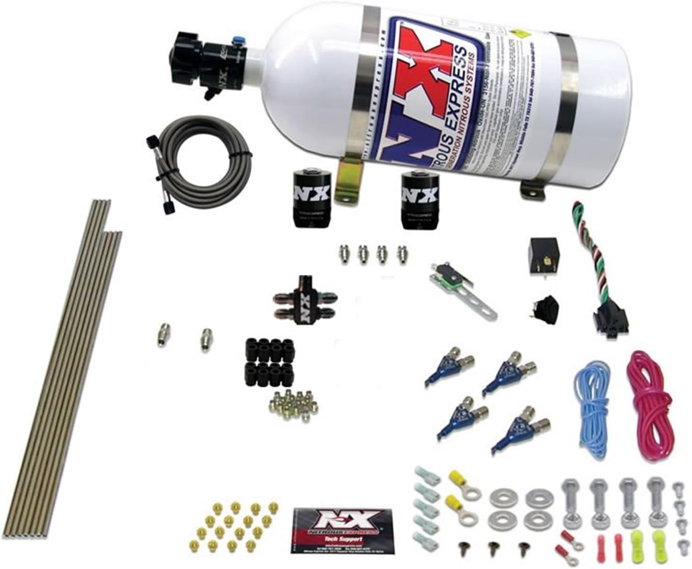 Nitrous Express 4 Cyl Gas Nitrous Kit (100250HP) w/10lb