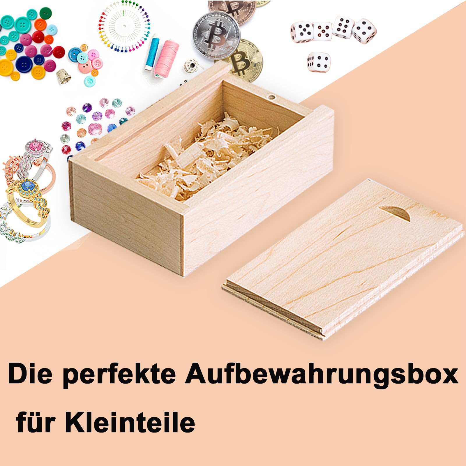 TATMOHIK Small Wooden Box Gift with Sliding Lid - Image 2
