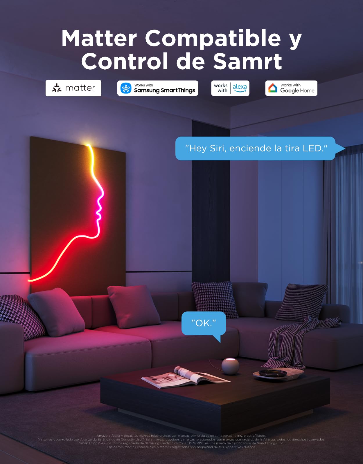 Govee Neon Rope Light 2, Tira LED RGBIC 3m Blanco Decoración Pared | Mapeado de Formas, Efectos DIY, Compatible con Matter, Alexa, Google Assistant y SmartThings para iluminación inteligente