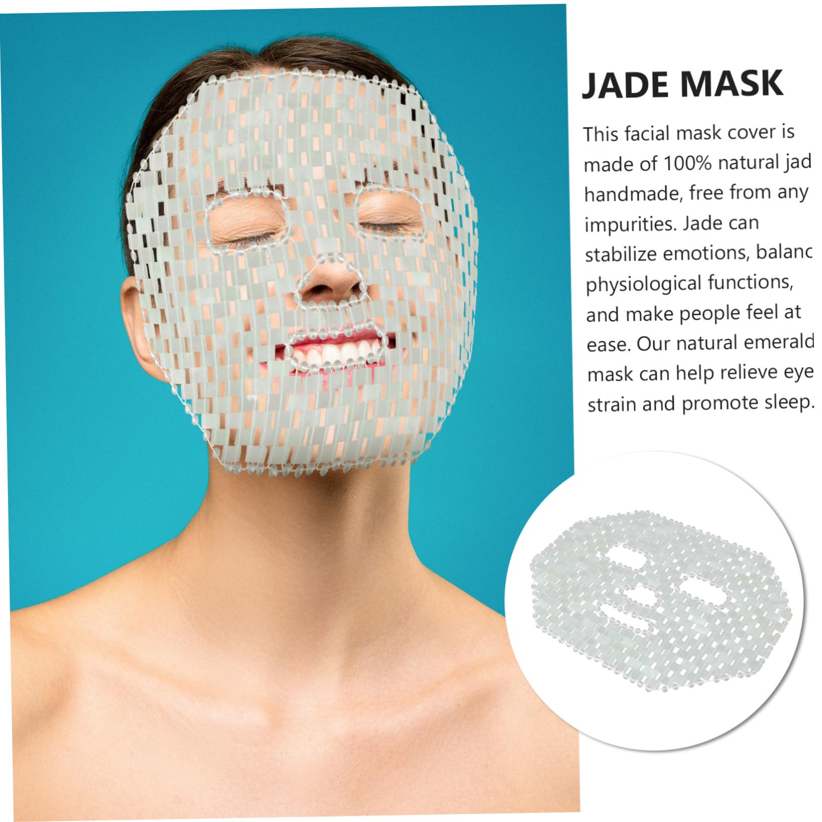Natürliche Jade Maske zur Beruhigung und Anti Aging Gesichtsmaske aus Grünem Jade Material für Entspannenden Schlaf und Hautpflege