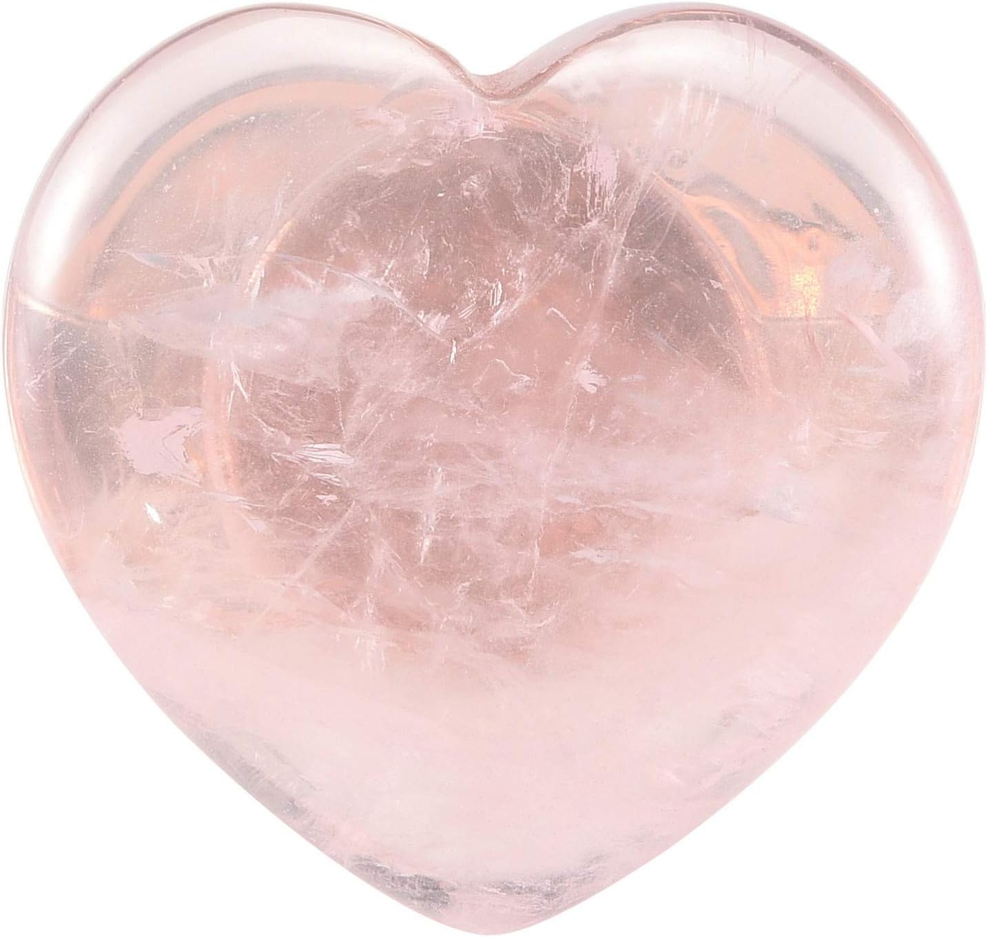 Yoption Set of 6 Heart- Shaped Rose Quartz Napkin Rings, Natural Crystal Stone Napkin Ring Holders for Wedding Valentine's Day Parties Table Decoration