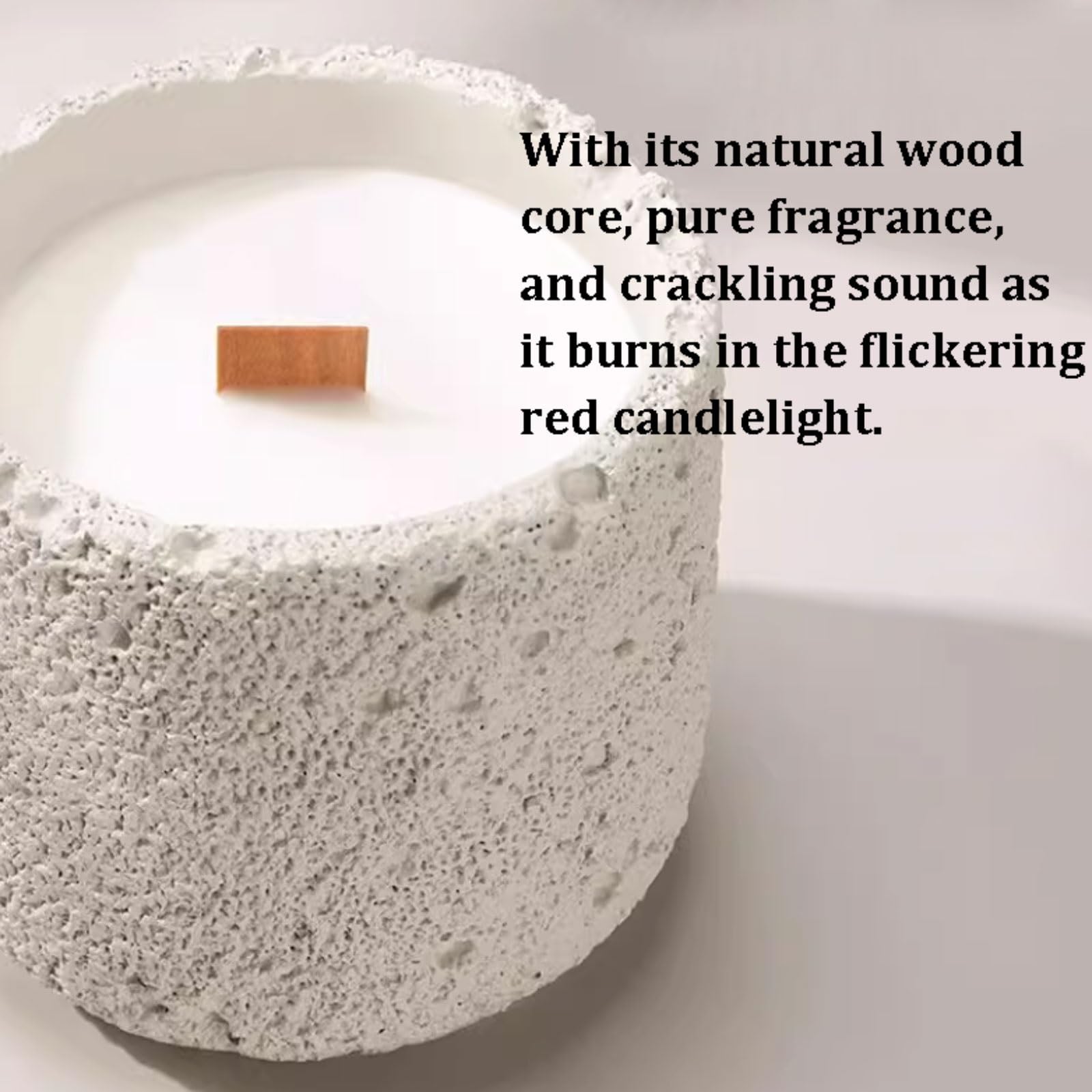 Compacto Velas de mezcla de cera botánica, vela perfumada de larga duración, 40 horas de combustión, que crujen con mecha de madera for decoración del hogar no es picante(Osmanthus)
