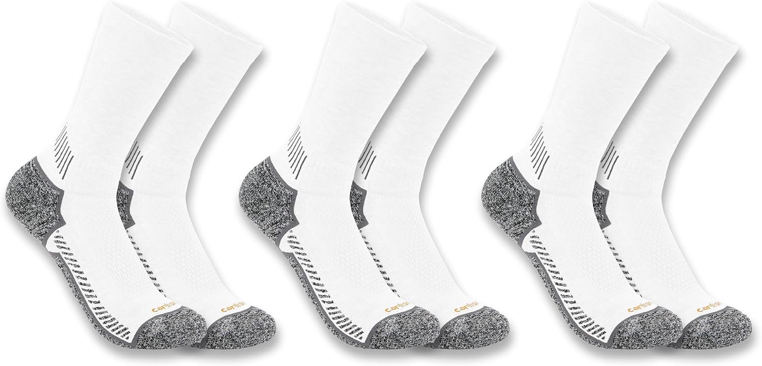 Carhartt Men's SC4223M Force Midweight Crew Sock 3 Pack