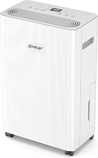 SEMKAP 32 Pint Dehumidifier for 2500 Sq Ft Basement - Quiet 35dB, Drain Hose, Smart Humidity Control, 24H Timer