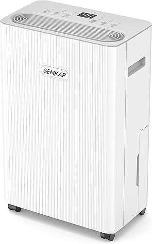 SEMKAP 500 Sq.Ft Dehumidifier for Basement with Drain Hose 21 Pints