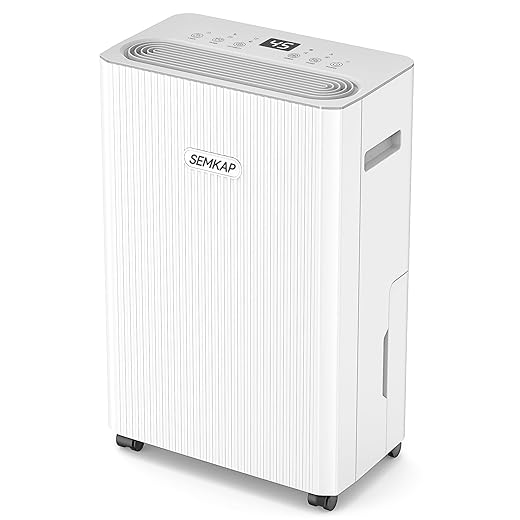 2500 Sq.Ft Dehumidifier for Basement with Drain Hose, SEMKAP 32 Pints Dehumidifiers for Home, Large Room, Bathroom, Bedroom, Low Noise With Smart Compressor, Intelligent Humidity Control, 24HR Timer