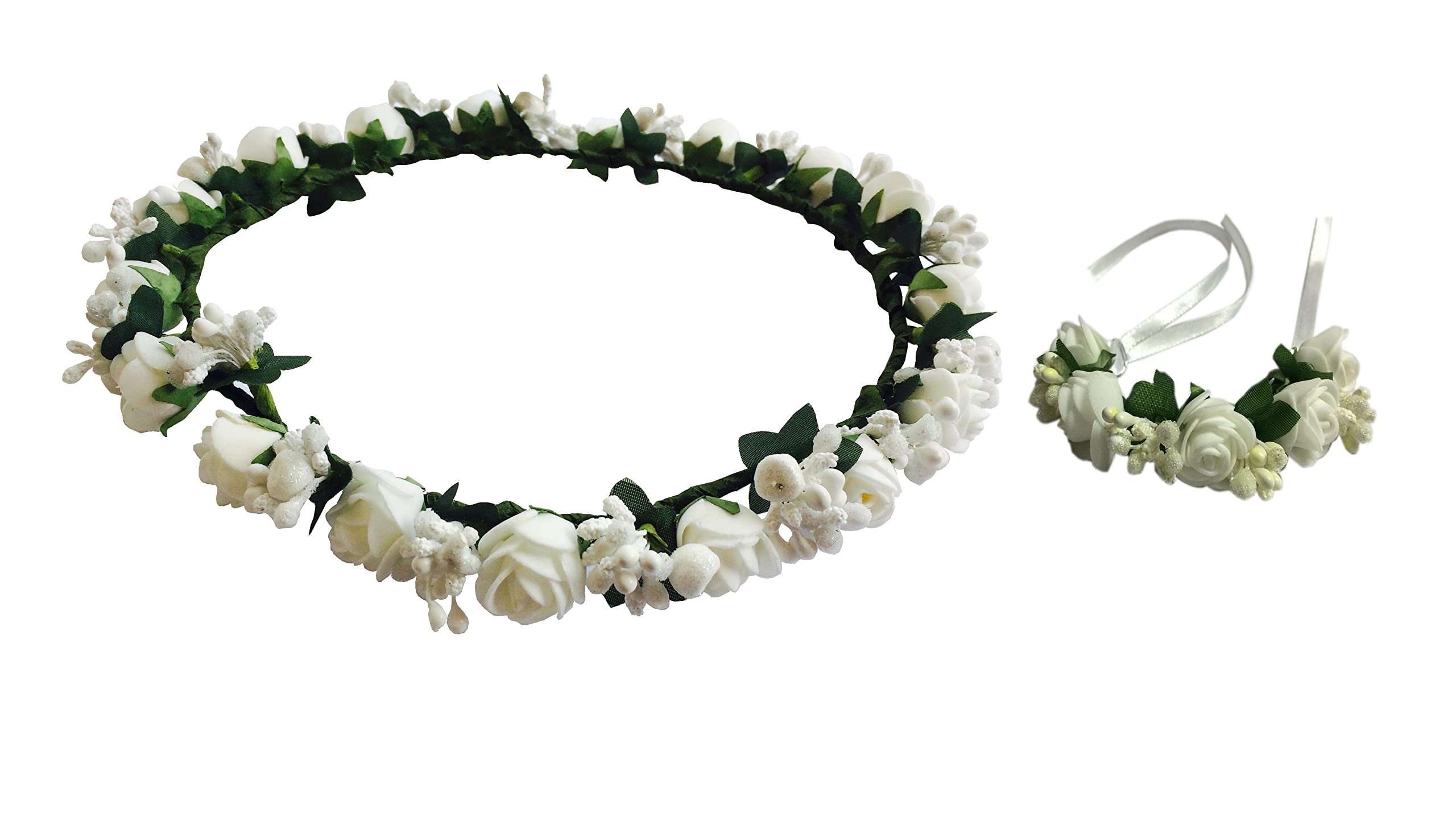 Loops n Knots Womens White Tiara/Crown/Headband For Girls & Women Hair Accessories With Wrist Band For Birthday, Party & Wedding (B09YHX1JRG) Amazon Price History, Amazon Price Tracker