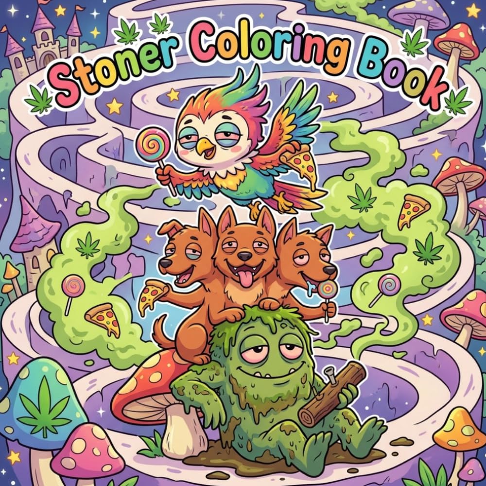 Stoner Coloring Book: 50 Horror Spooky Halloween Coloring Pages For Adults And Teens Funny Chibi Monsters Creepy Cute Creatures Trippy Retro ... Stress Relief Relaxation Mindfulness And Fun