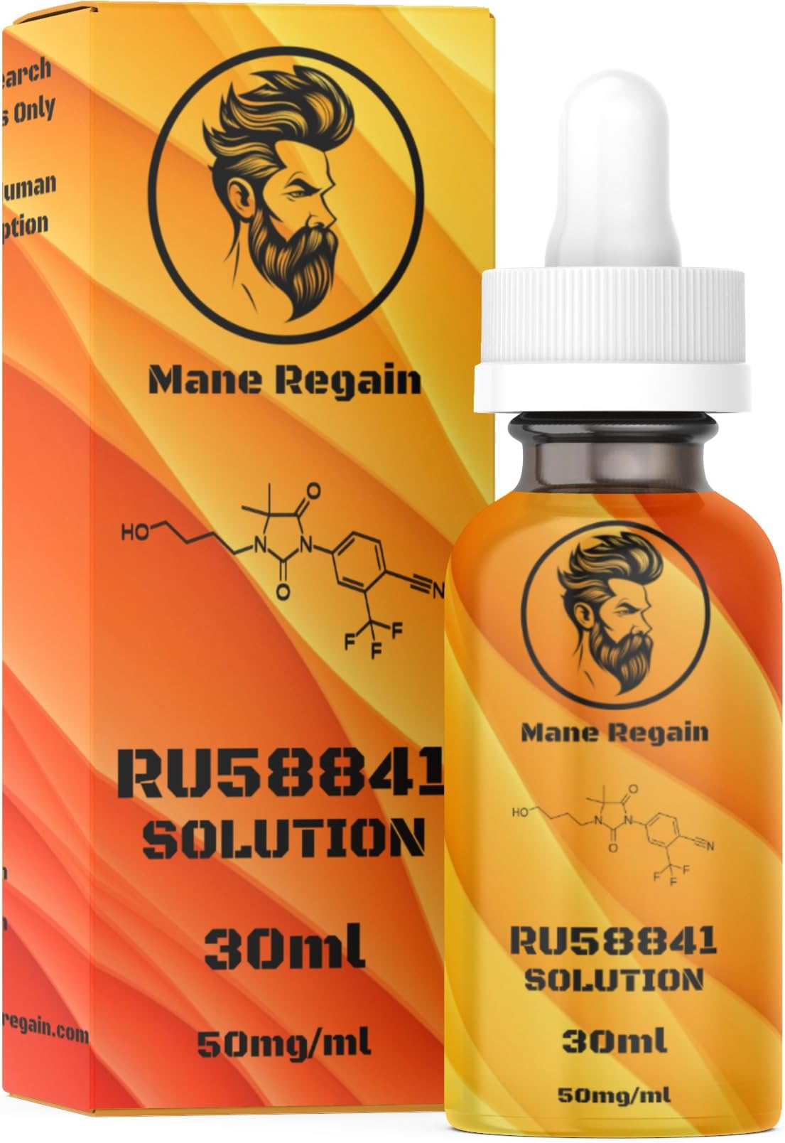 RU58841 5% Solution (50mg/ml) - DHT Blocker - Advanced Hair Loss Treatment - Anti-Androgen Hair Tonic - Promotes Hair Regrowth and Prevents Male Pattern Baldness - 30ml