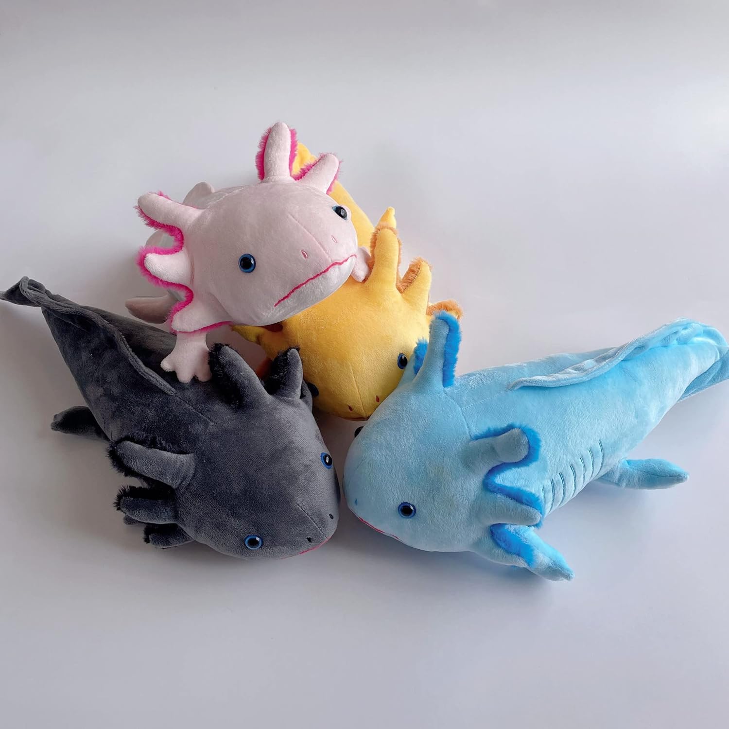 Nohito 19.6in Simulation Axolotl Plush Toy Kawaii Soft Stuffed Animal Pink Axolotl Plushie Pillow Doll (Blue)