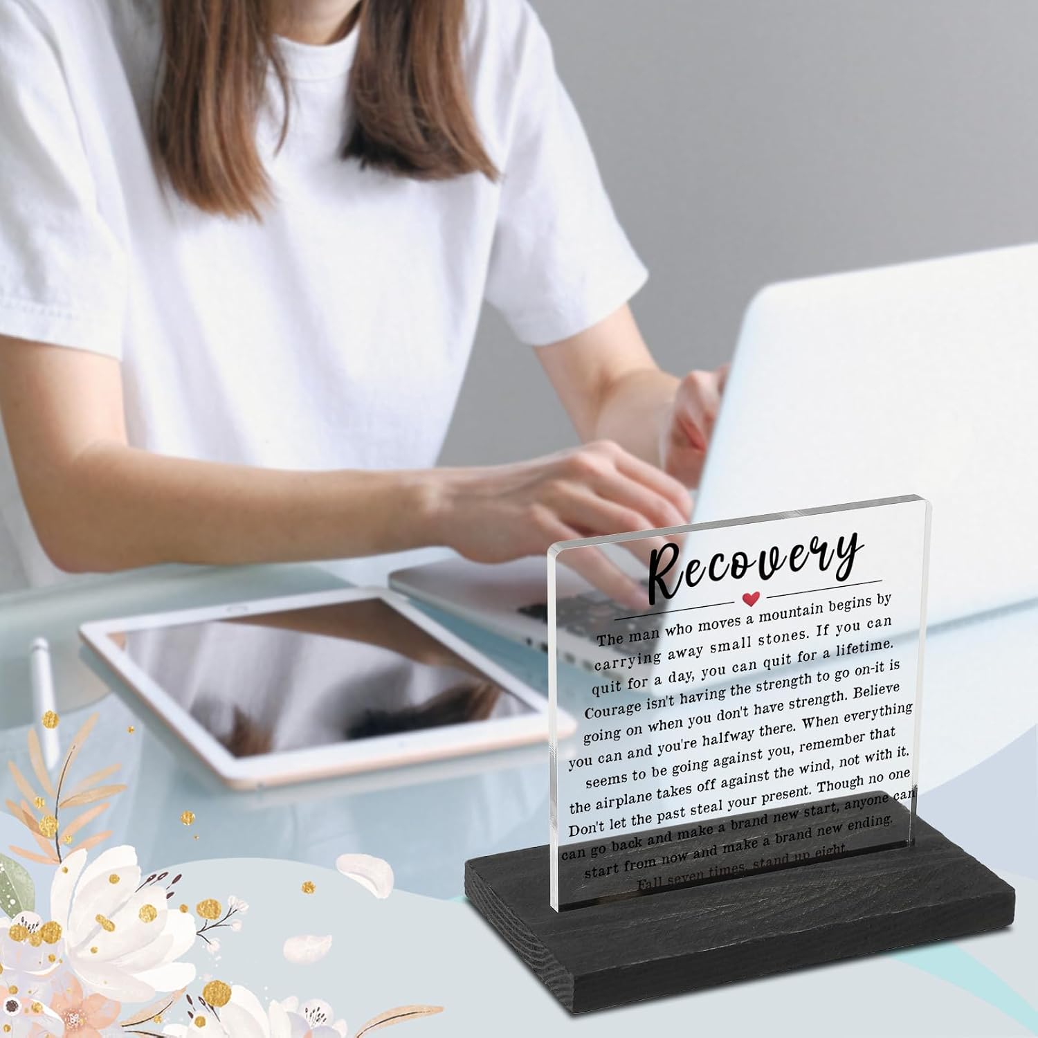 akeke Recovery Gifts, Gifts For Him Recovery Gift, AA NA Recovery Gift, Sobriety Anniversary, Addiction Recovery, Sober Anniversary Sobriety Gift for Men, Women Friends Decorative Signs GXX4, black image 3