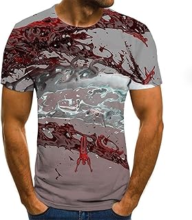 SSBZYES T-Shirt Homme T-Shirt Imprimé Homme T-Shirt Homme Manches Courtes Col Rond Homme Grande Taille Four Seasons Tree Landscape Impression Numérique 3D T-Shirt Homme Col Rond Manches Courtes