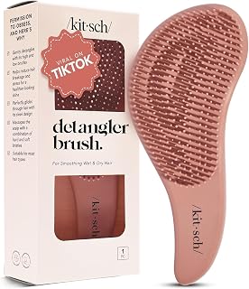Kitsch Detangler Brush for Curly Hair - Flexible Bristles, Wet/Dry Detangling for All Types, Women Men Kids - Terracotta