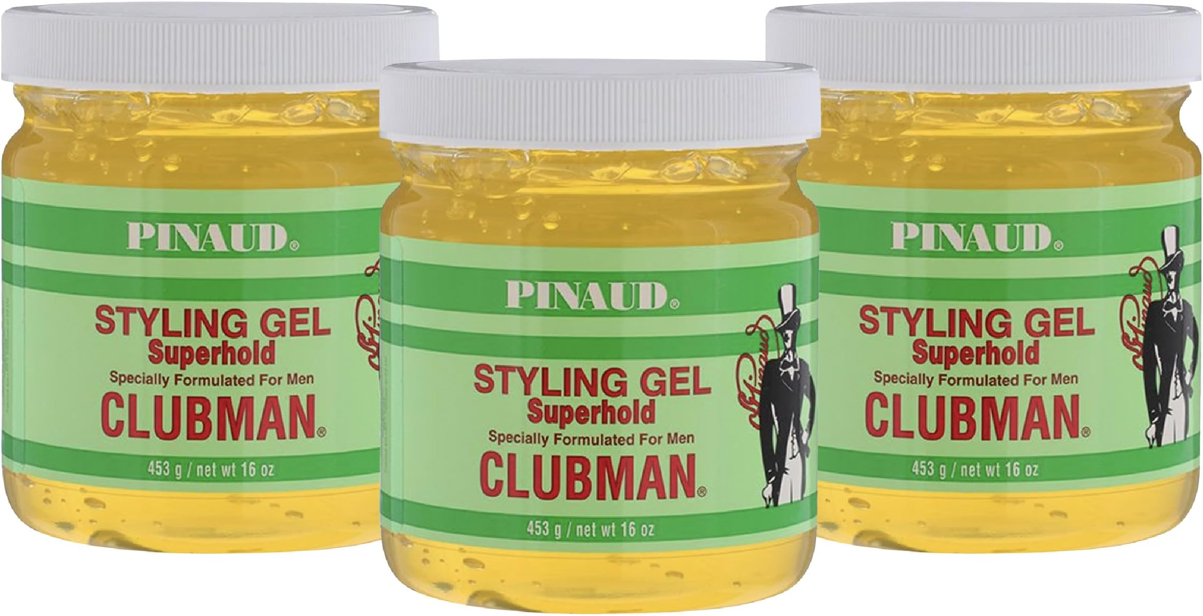 Pinaud Superhold Styling Gel Specially Formulated for Men, 16-Ounce (Pack of 3)