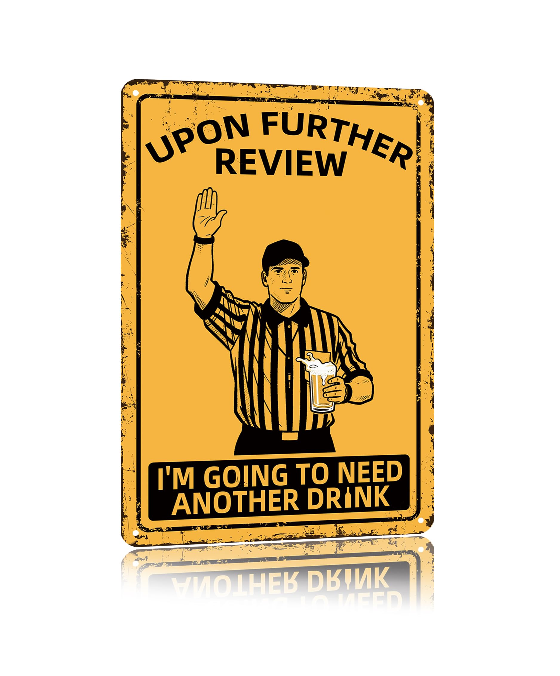 8x12 Inch Funny Football Metal Sign for Home Bar & Man Cave Wall Decor