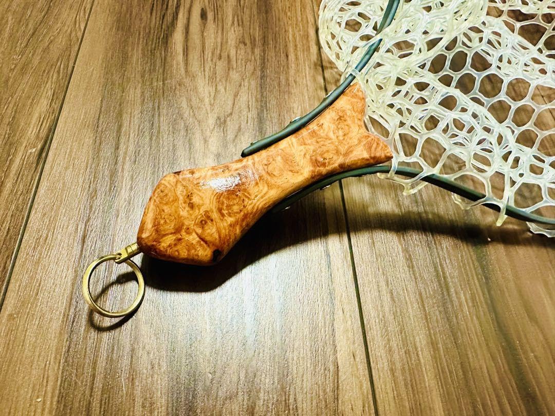 Amazon.co.jp: ランディングネット タモ 花梨葡萄杢 ストレート⑦  