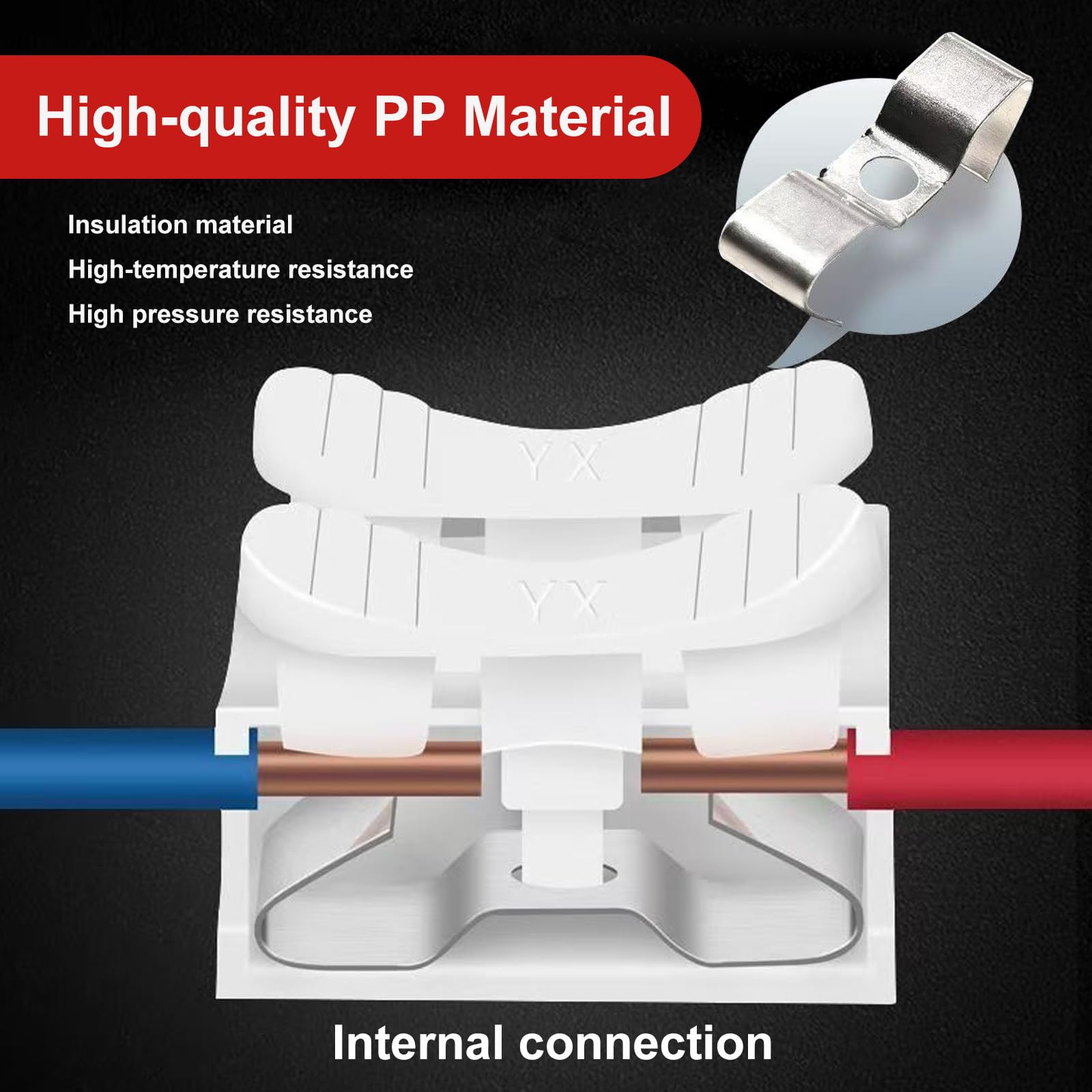 80 PCS CH2 Quick Spring Wire Connector Blocks, Electrical Cable Clamp Terminal Block Quick Terminals Connector Block for Electrical Wiring (White) - Image 4