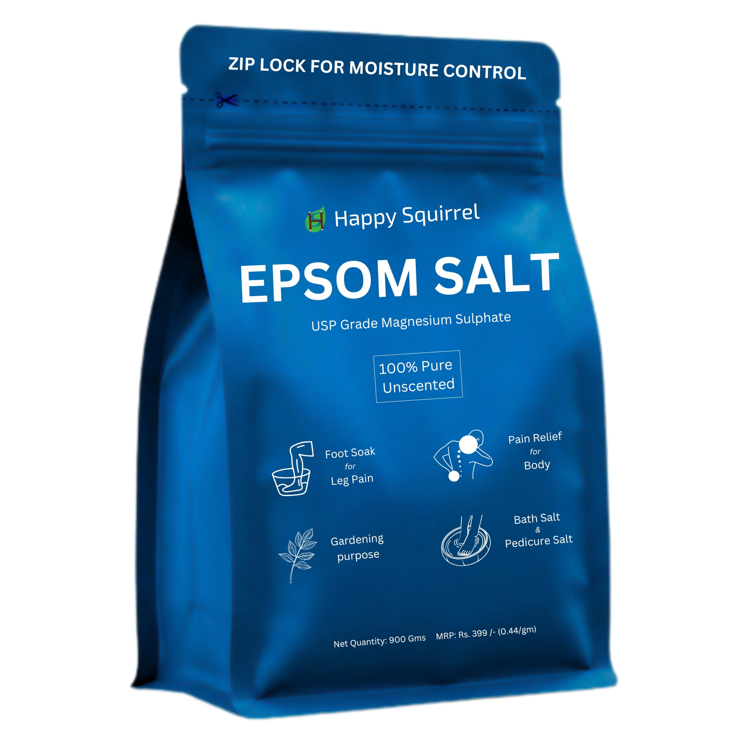 happy squirrel Epsom Salt for Foot | Epsom Salt for Pain Relief | Genuine Magnesium Oil Spray alternate for Muscle Relief | Graded 100% Pure, Unscented Magnesium Sulphate (900 Grams)-picture-43
