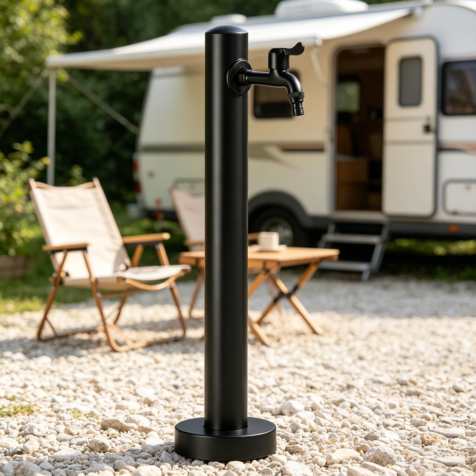 Vertical Garden Water Column, Outdoor Faucet with Spray Gun and Accessories, Antifreeze Water Dispenser Hydrant for Courtyard, Campsite Irrigation(B,Height: 95cm/37.4in)
