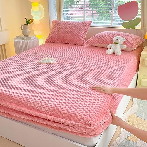 Miniatura 10 de Sábana bajera de terciopelo leche-acogedoras y cómodas sábanas con estampado de animales, sábanas bajeras con forro polar de terciopelo suave con