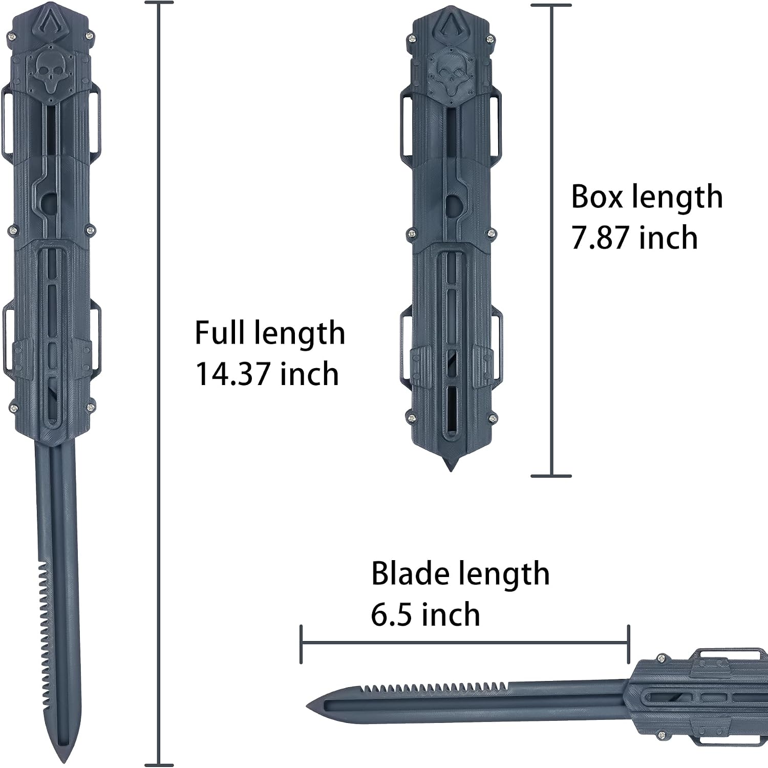 Hidden Blade 3D Printed Retractable Prop 1:1Replica Upgraded ABS Plastic Role-Playing Toy （Black Flag）