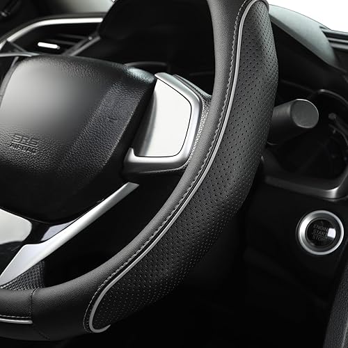 Miniatura 48 de West Llama Cubierta personalizada del volante del coche del coche para Honda (negro)
